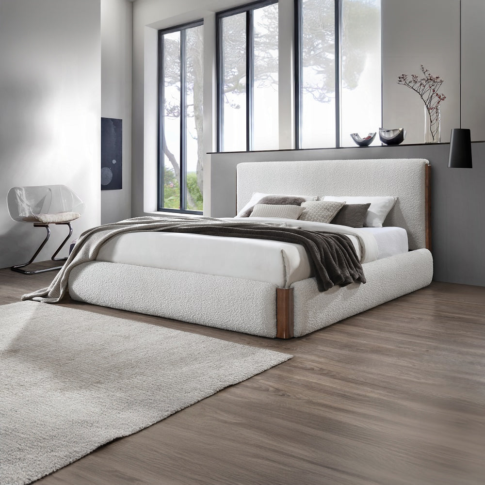 Reggie Upholstered Platform Bed - Cream