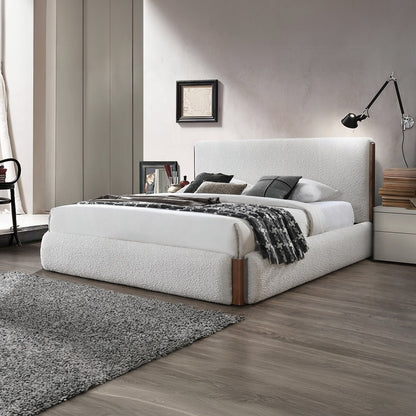 Reggie Upholstered Platform Bed - Cream