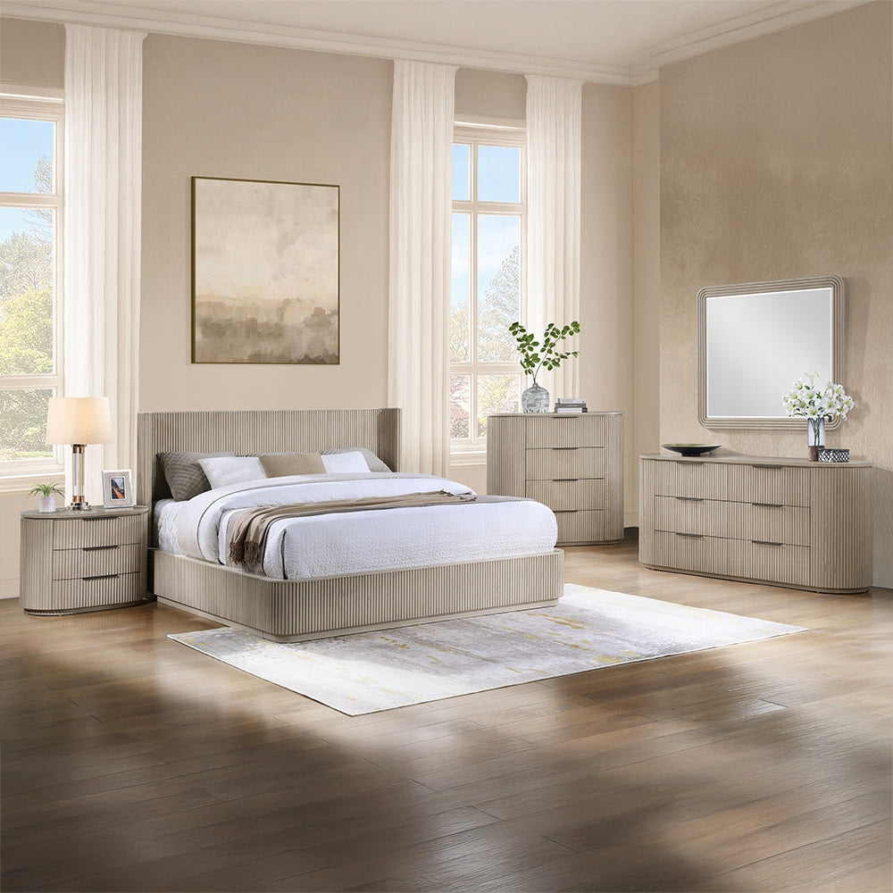 Chianti Luxury Chanel Night Stand w/USB Port - Light Oak