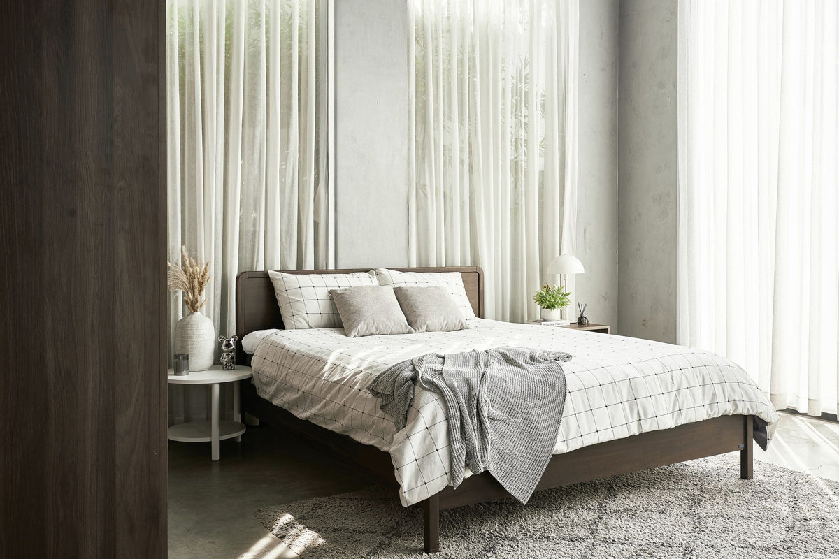 Dalumd 301 Acacia Wood Minimalist Bed