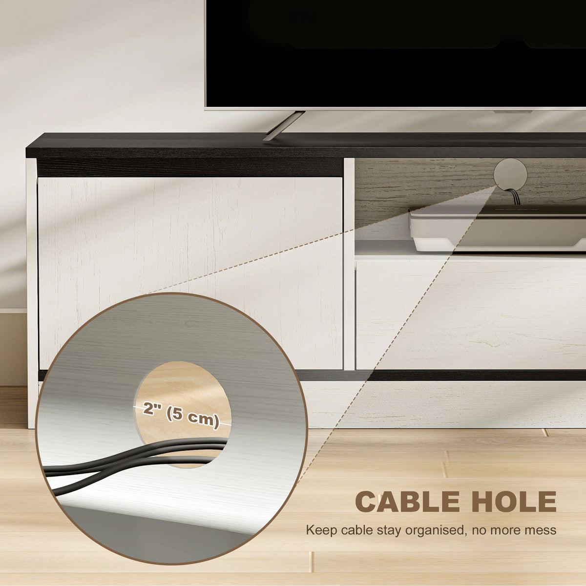 Palmer TV Stand for 55-65 Inch TVs-White