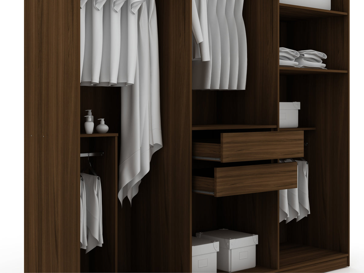 Torino Modern Freestanding Wardrobe - Brown