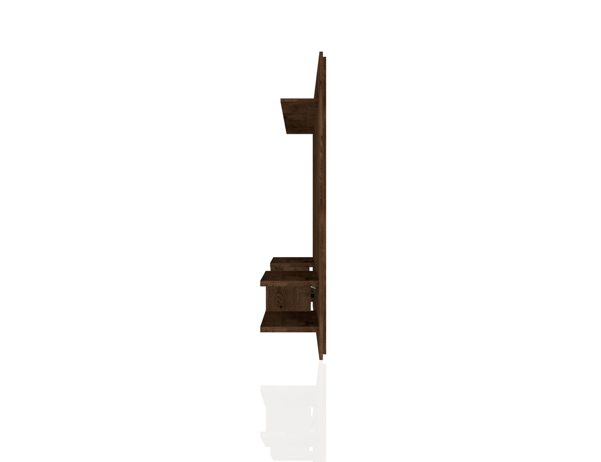 Augusta Modern Floating Shelved Entertainment Center - Rustic Brown