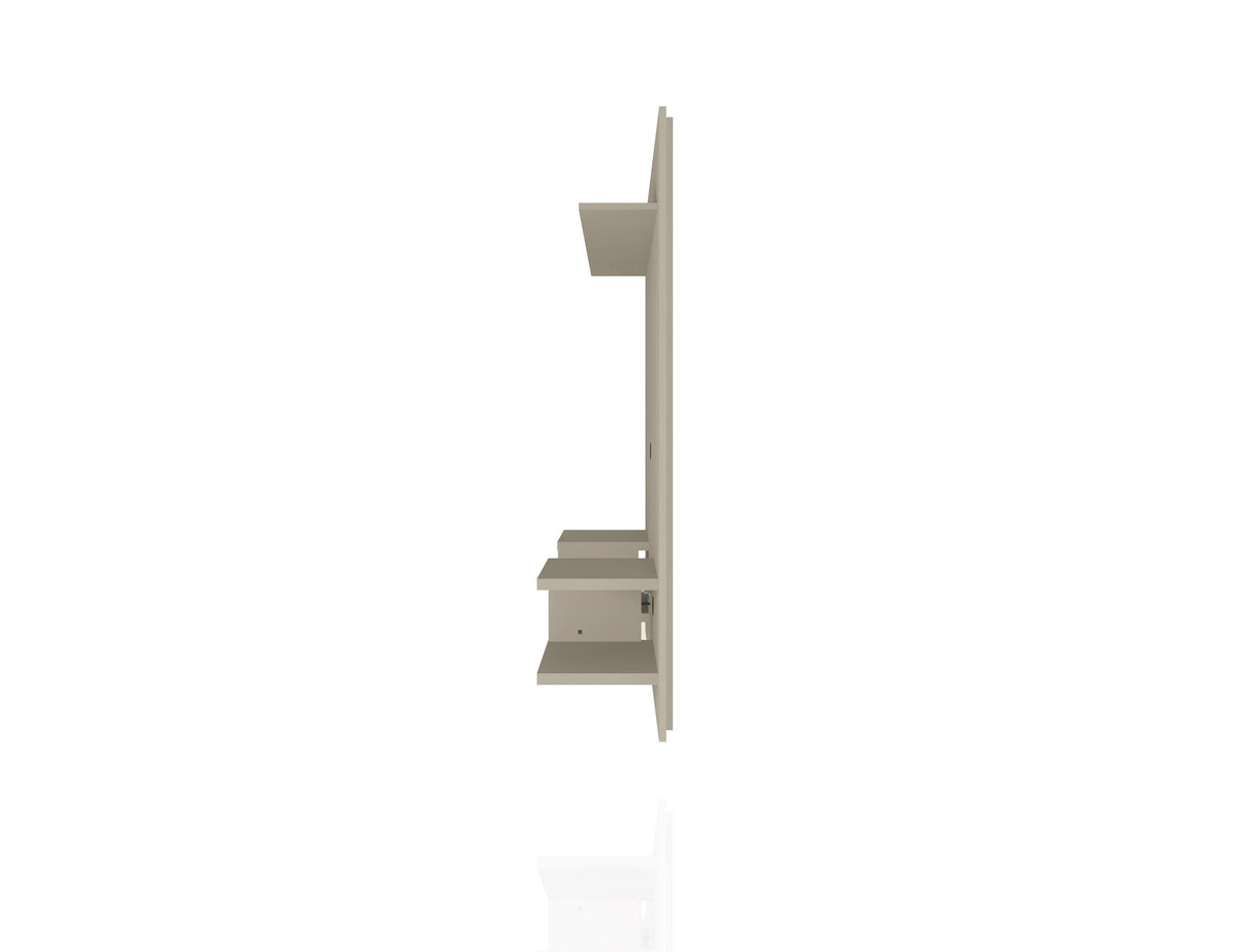 Augusta Modern Floating Shelved Entertainment Center - Beige/Cream Gloss