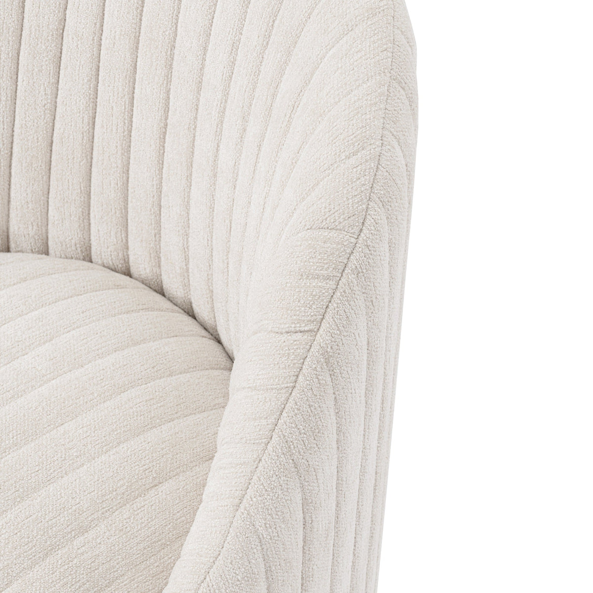 Pumpkin Swivel Chenille Accent Chair - Cream/Gold