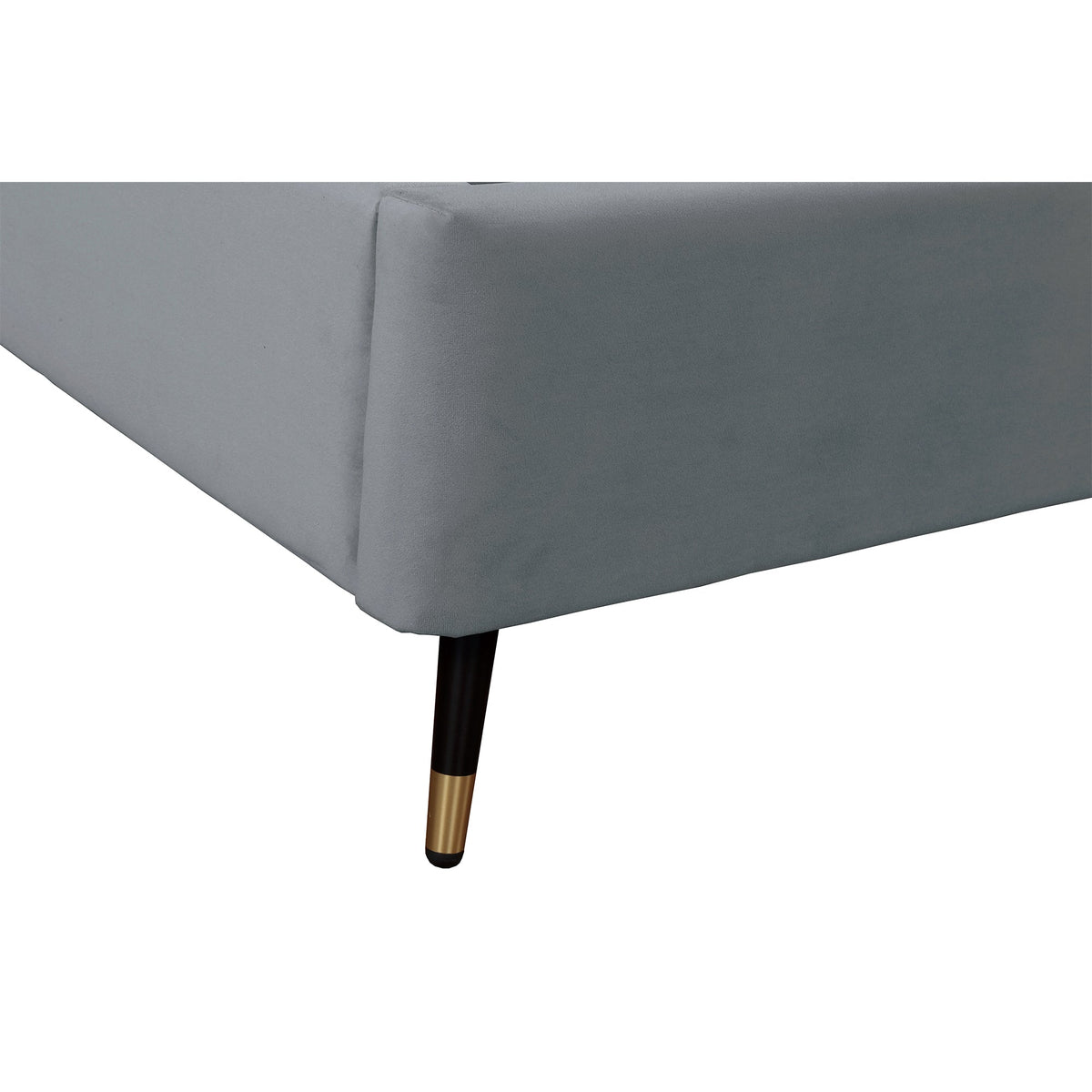 Gallagher Upholstered Velvet Platform Bed - Grey