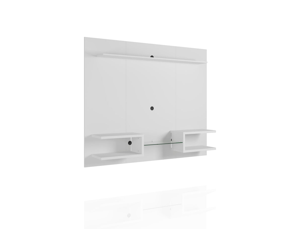 Augusta Modern Floating Shelved Entertainment Center - White Gloss