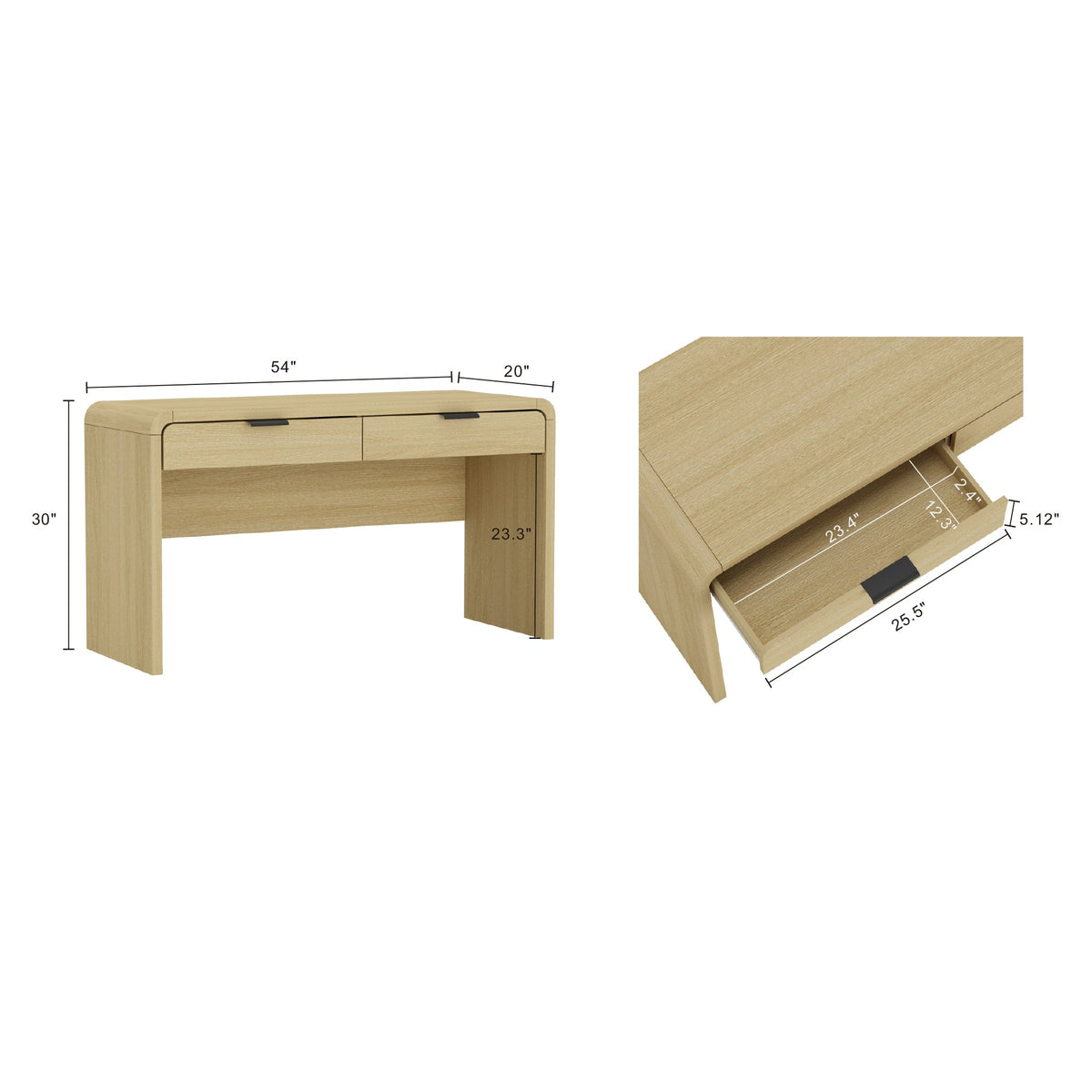 Coboconk 54" Multi-Purpose Home Office Desk - Natural Oak