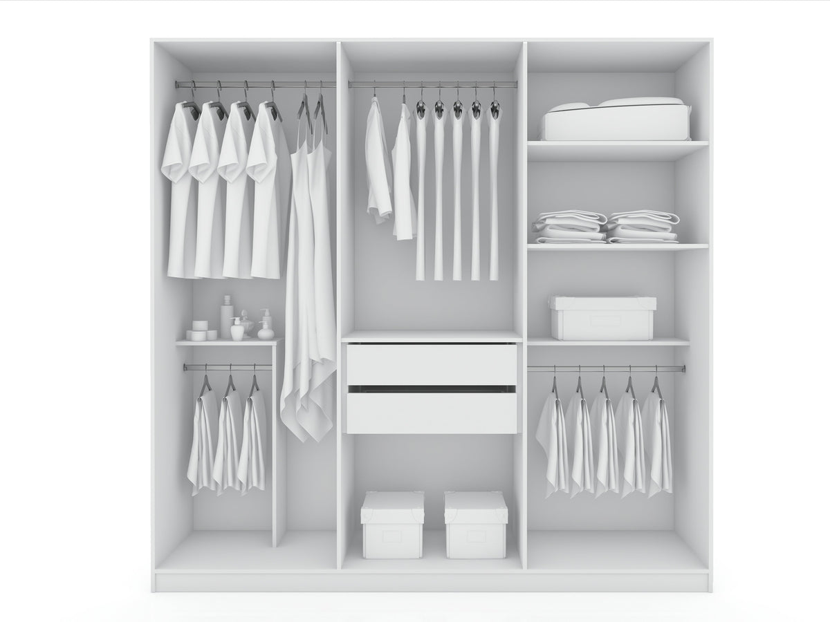 Torino Modern Freestanding Wardrobe - White
