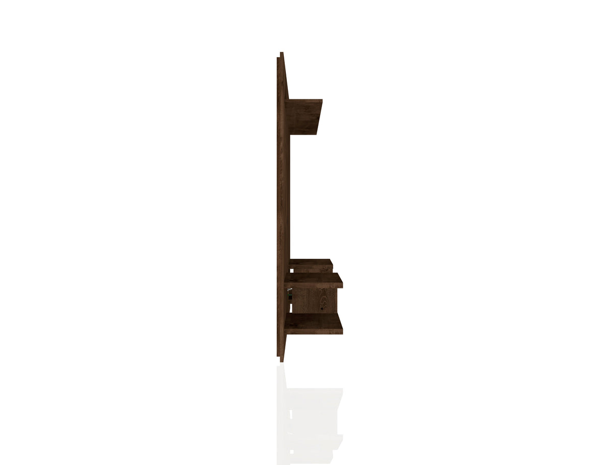 Augusta Modern Floating Shelved Entertainment Center - Rustic Brown