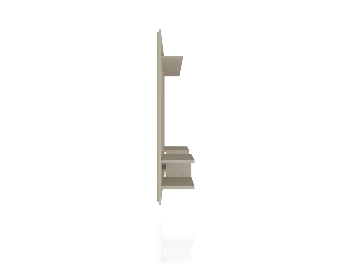 Augusta Modern Floating Shelved Entertainment Center - Beige/Cream Gloss