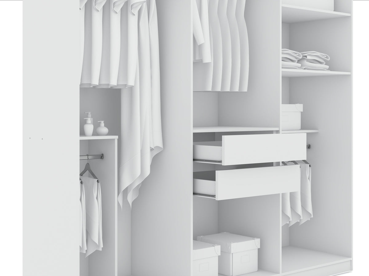 Torino Modern Freestanding Wardrobe - White