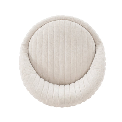 Pumpkin Swivel Chenille Accent Chair - Cream/Gold