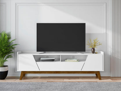 Malmo Modern 70.8" TV Stand with 2 Drawers - White/Brown