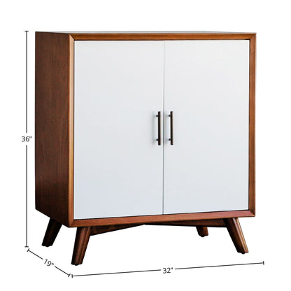 Flynn Small Bar Cabinet, Chestnut/White