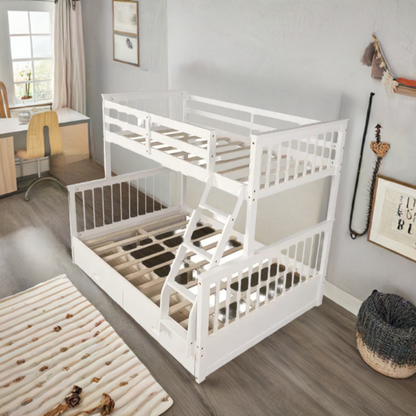 ARDYNAMIC Single Over Double Convertible Bunk Bed with Drawers