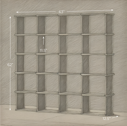 Cube bookshelf in white oak