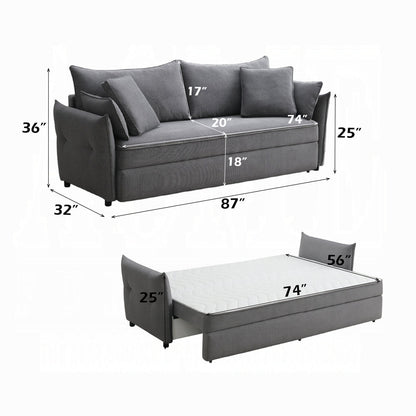 Cais Condo Size Sleeper Sofa w/Storage - Grey