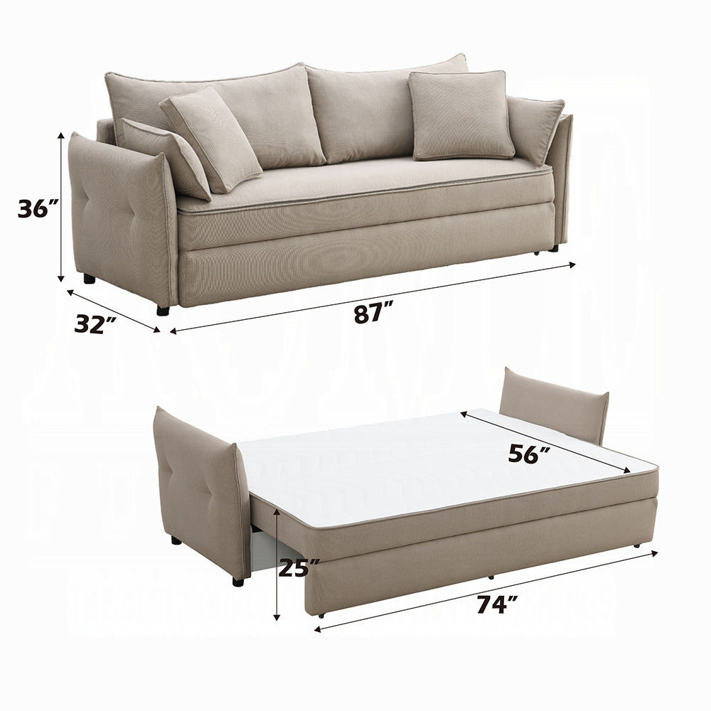 Cais Condo Size Sleeper Sofa w/Storage - Beige