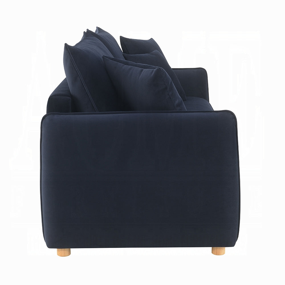 Bica Velvet Condo Size Sleeper Sofa w/Storage - Navy Blue