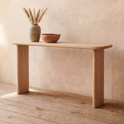 60 Inch Console Table in White Oak