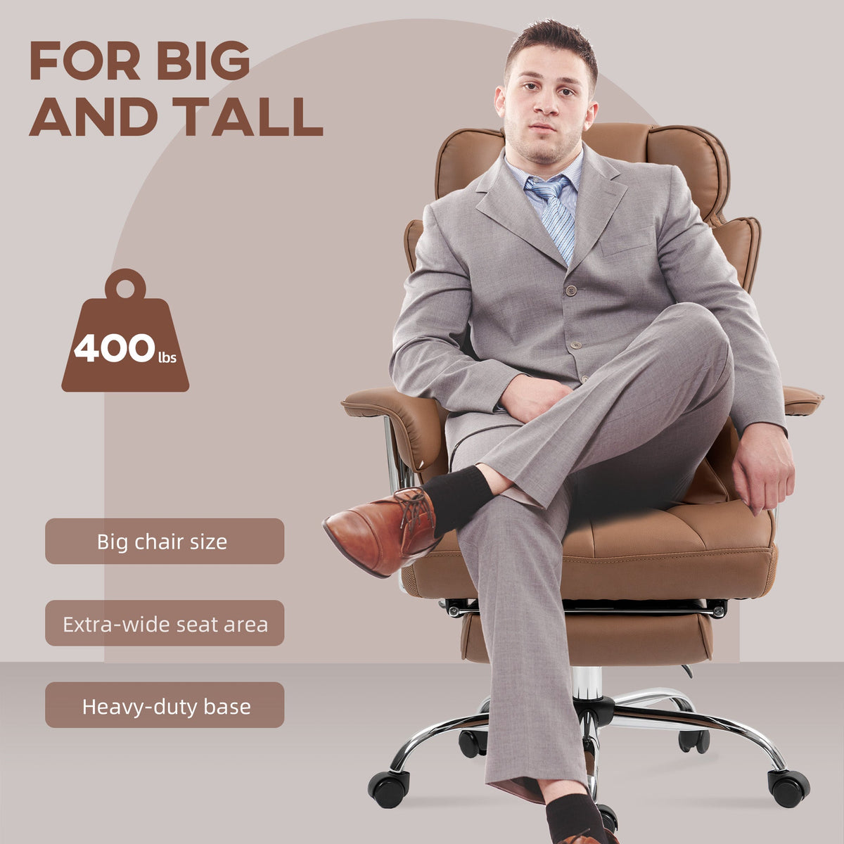 Matteo Executive Office Chair with 6 Points Massage-Brown