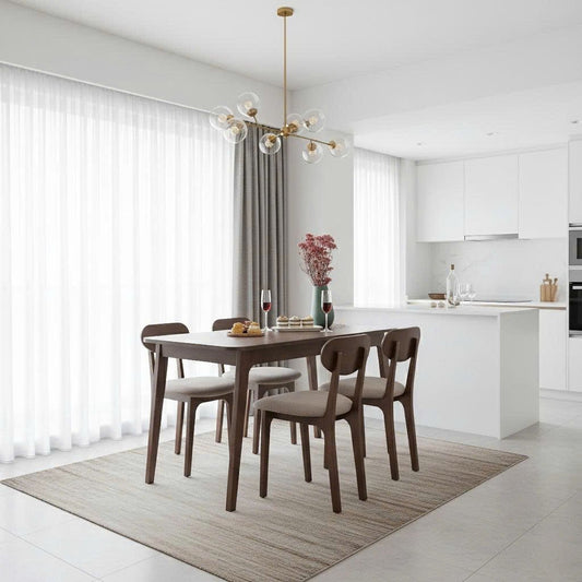 Koster Brown Wood 4-Seat Dining Set