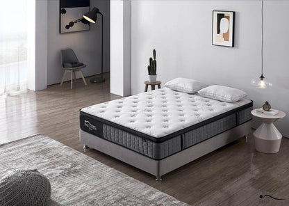 12 Inch Bliss Bamboo Hybrid Pocket Coil Mattress with Cool Gel Memory Foam - Available in 3 Sizes