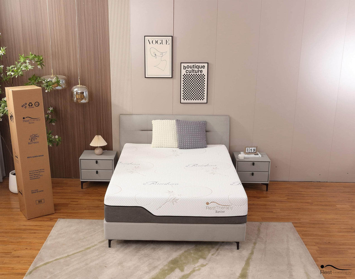 12 Inch Revive Bamboo Cool Gel Memory Foam Mattress - Available in 3 Sizes