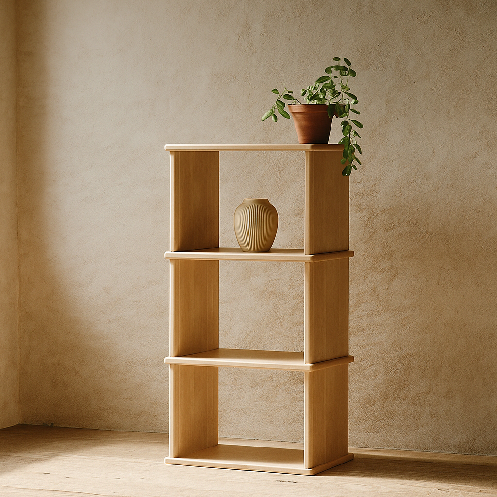 Small bookshelf in white oak