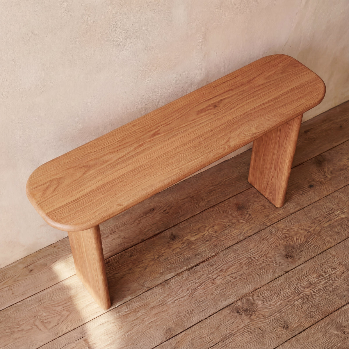 60 Inch Console Table in Red Oak
