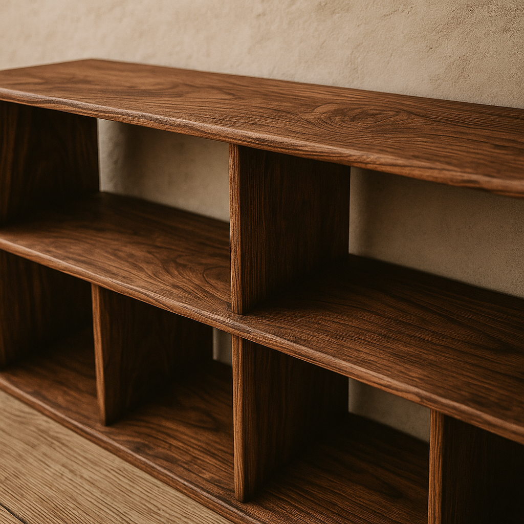65 Inch Bookshelf TV Stand in Walnut