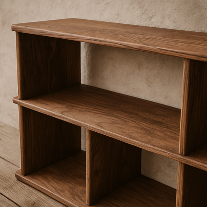 65 Inch Bookshelf TV Stand in Walnut