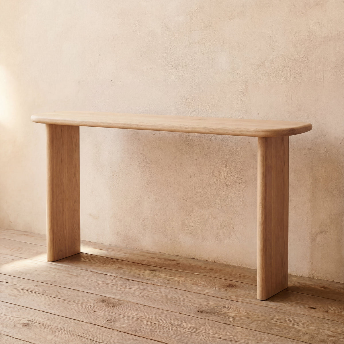 60 Inch Console Table in White Oak
