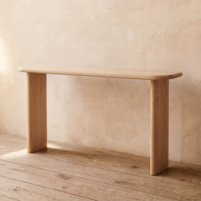 60 Inch Console Table in White Oak