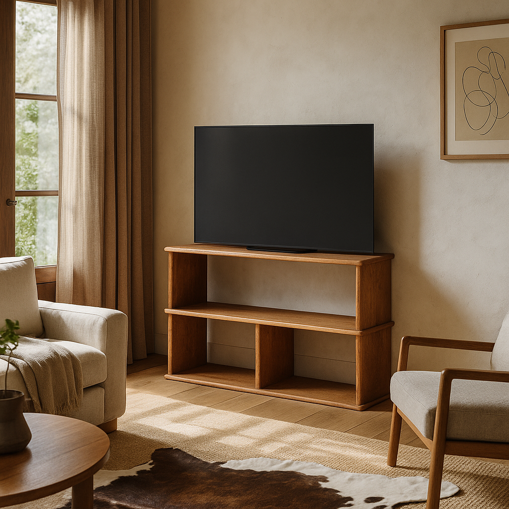 40 Inch Bookshelf TV Stand in Red Oak