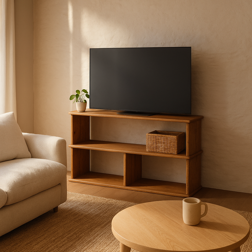40 Inch Bookshelf TV Stand in Red Oak