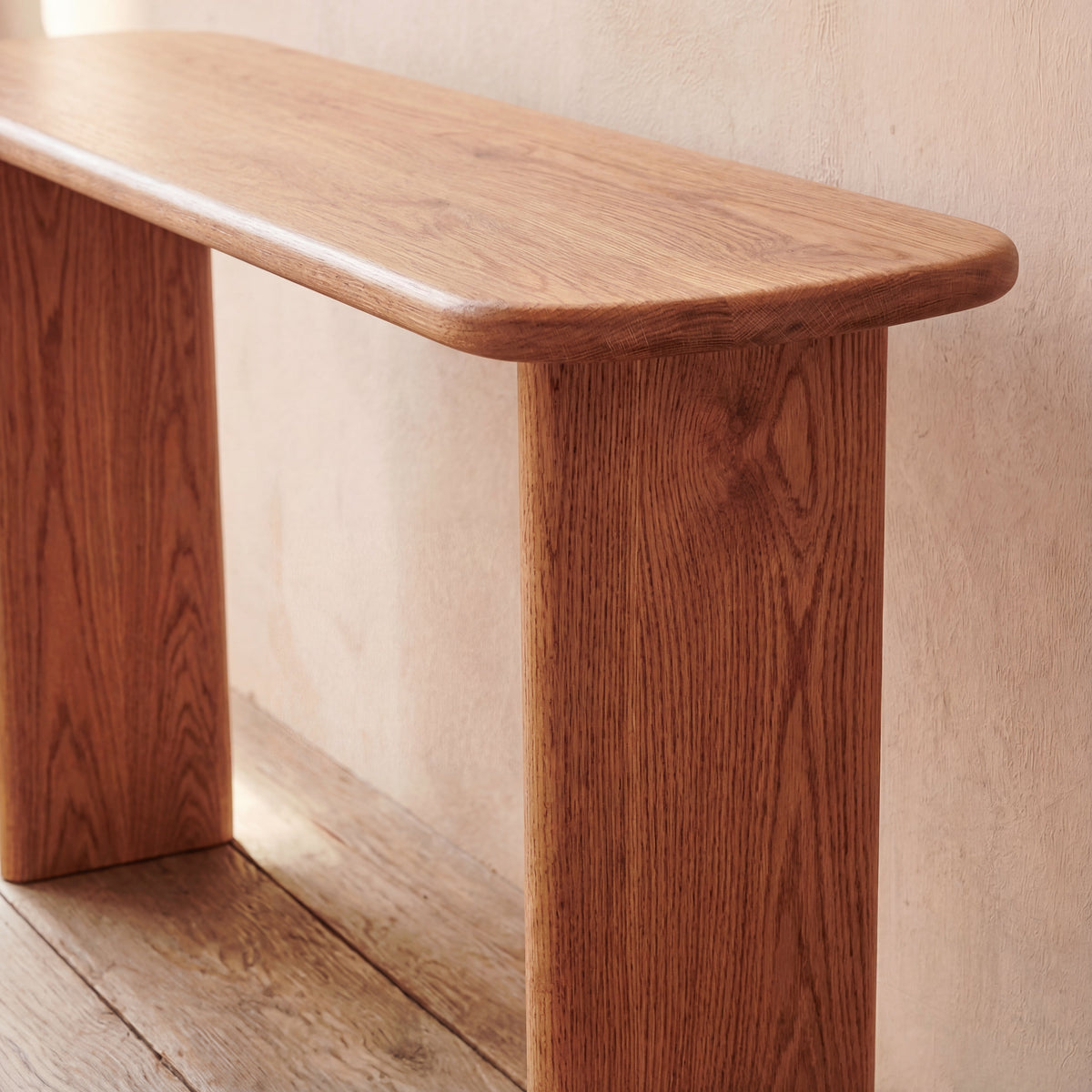 60 Inch Console Table in Red Oak
