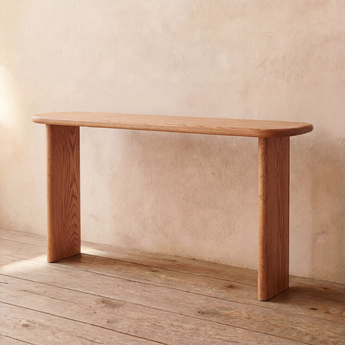 60 Inch Console Table in Red Oak
