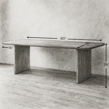 8 Person Dining Table in White Oak