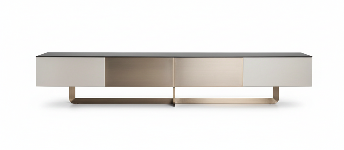 Drammen Brushed Metal Media Console