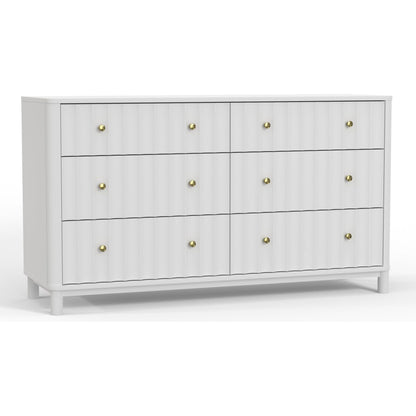 Stapleton Six Drawer Dresser, White