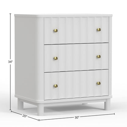 Stapleton Three Drawer Small Chest, White
