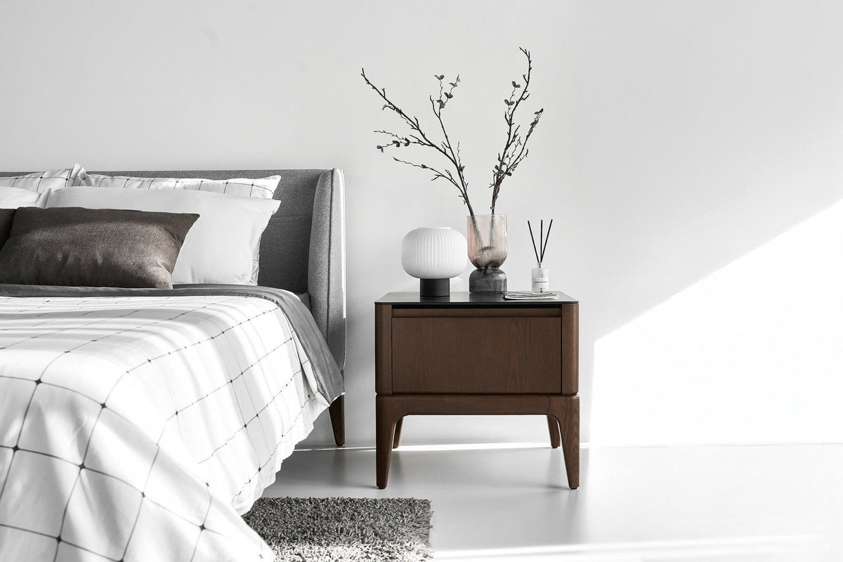 Scarlet Modern Ash Wood Nightstand