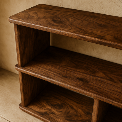 65 Inch Bookshelf TV Stand in Walnut