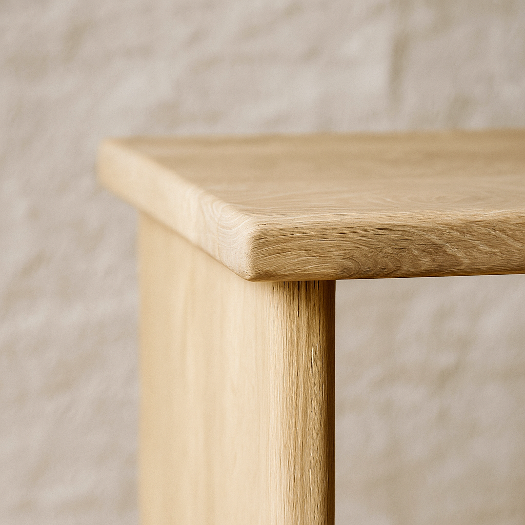 Horizontal bookshelf in white oak