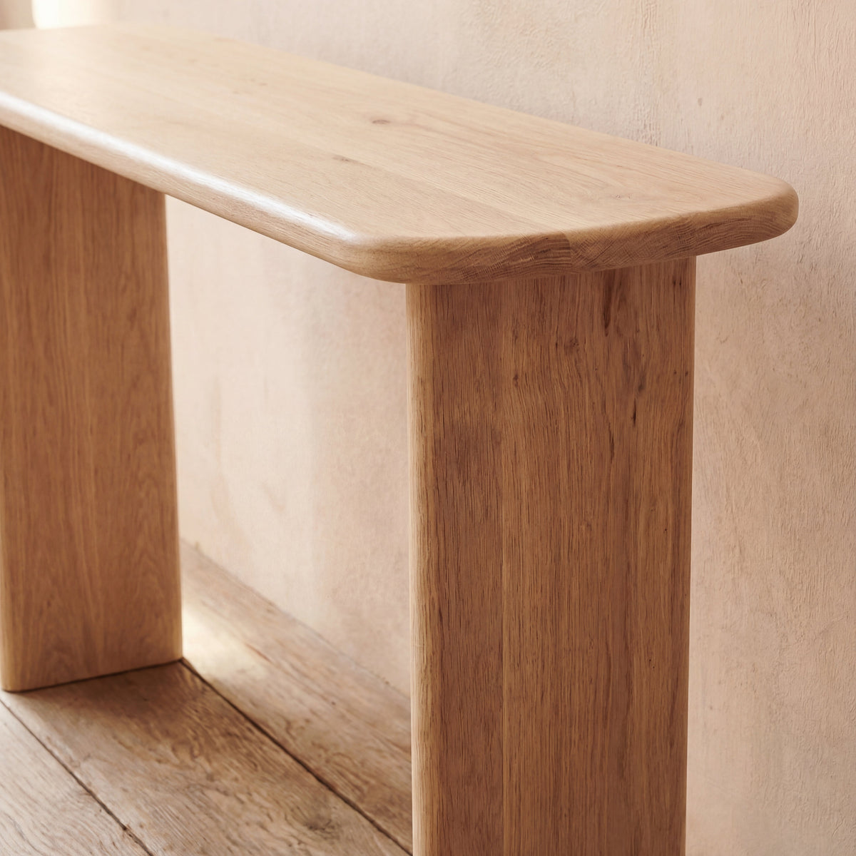 60 Inch Console Table in White Oak
