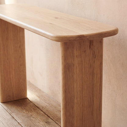 60 Inch Console Table in White Oak