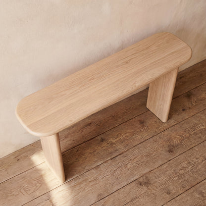 60 Inch Console Table in White Oak