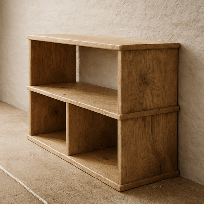 40 Inch Bookshelf TV Stand in White Oak